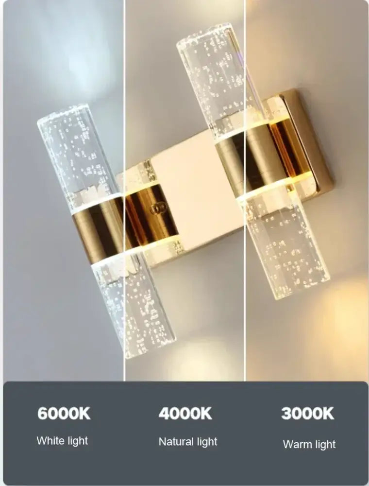 Modern gold bubble glass vanity lights bathroom sconces