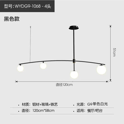Modern gold bubble iron chandelier kitchen arc pendant light