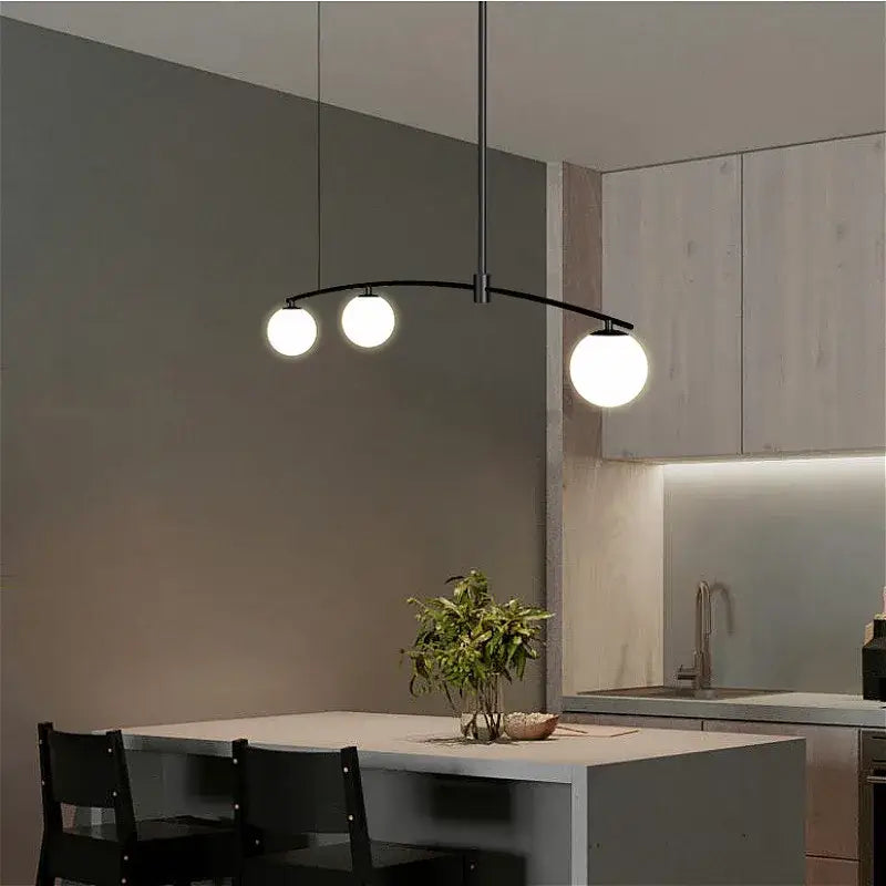 Modern gold bubble iron chandelier kitchen arc pendant light