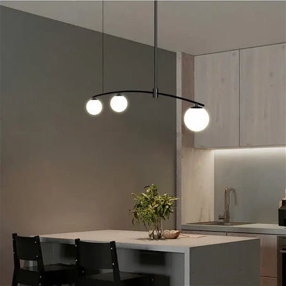 Modern gold bubble iron chandelier kitchen arc pendant light