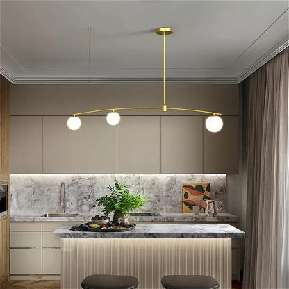 Modern gold bubble iron chandelier kitchen arc pendant light