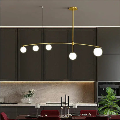 Modern gold bubble iron chandelier kitchen arc pendant light