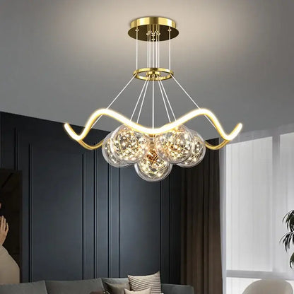 Modern gold bubble pendant chandelier dining room led light