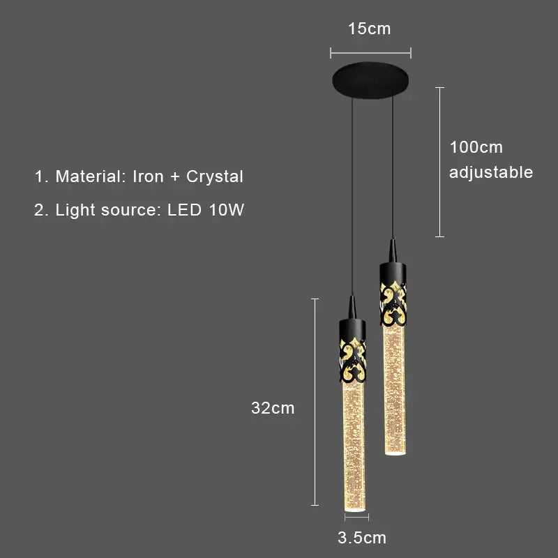 Modern gold bubbles crystal pendant light for living room