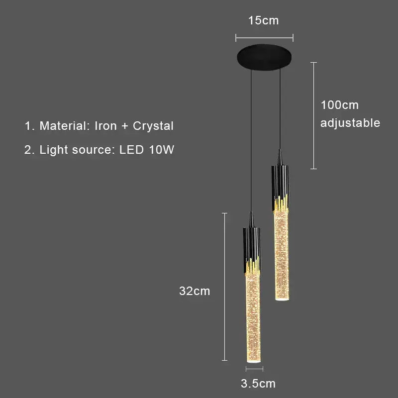 Modern gold bubbles crystal pendant light for living room