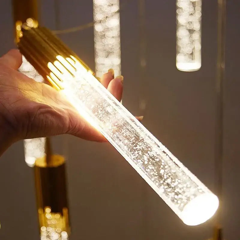 Modern gold bubbles crystal pendant light for living room