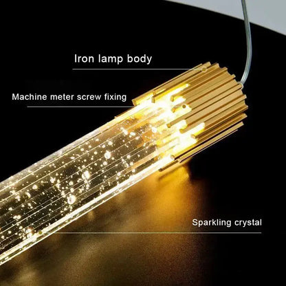 Modern gold bubbles crystal pendant light for living room