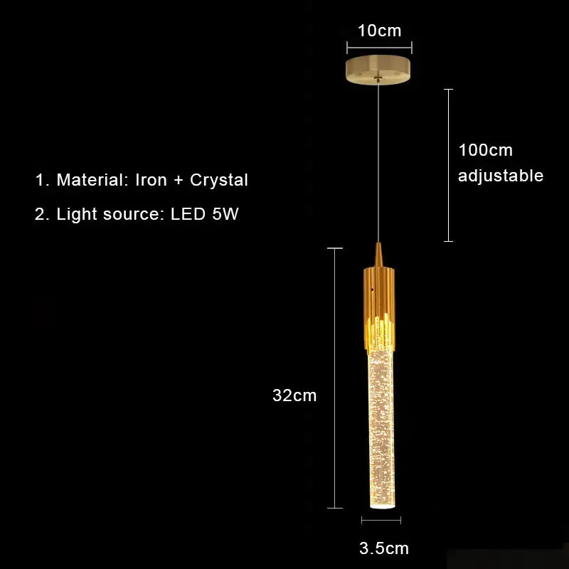Modern gold bubbles crystal pendant light for living room