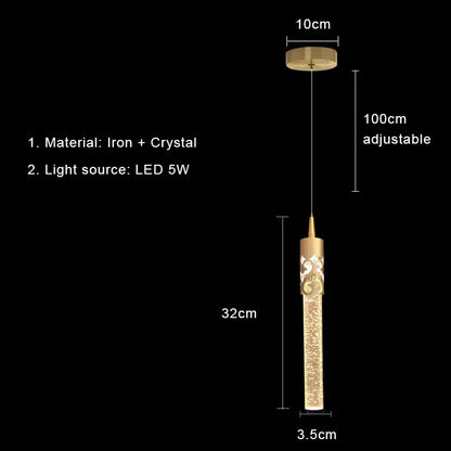 Modern gold bubbles crystal pendant light for living room