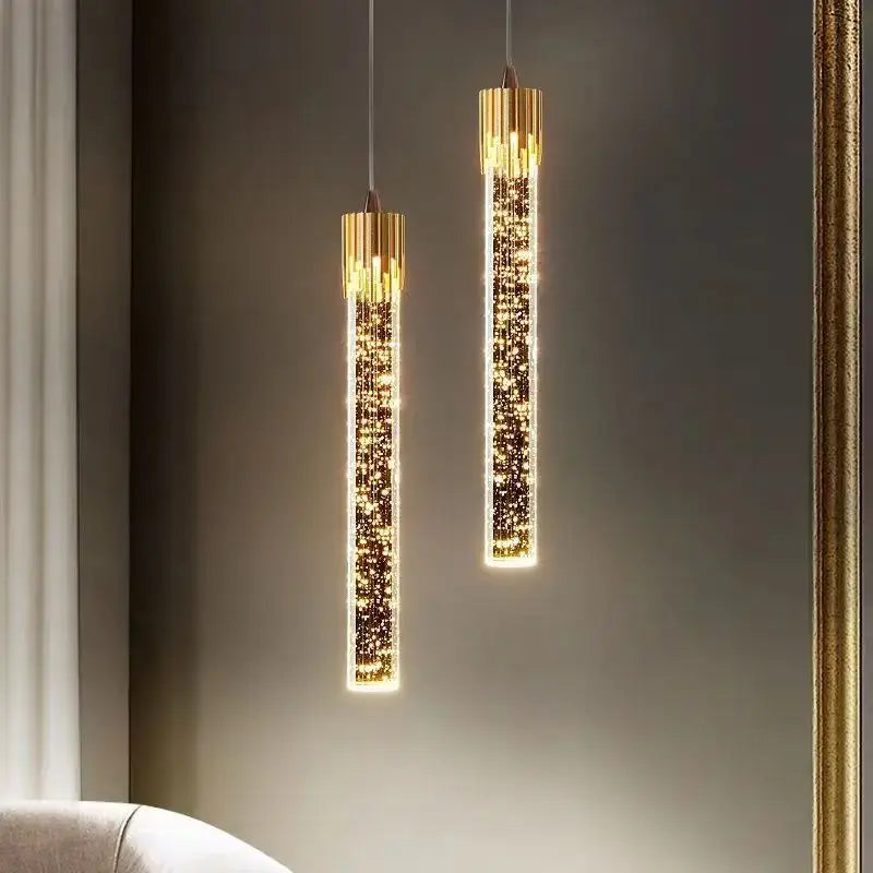 Modern gold bubbles crystal pendant light for living room