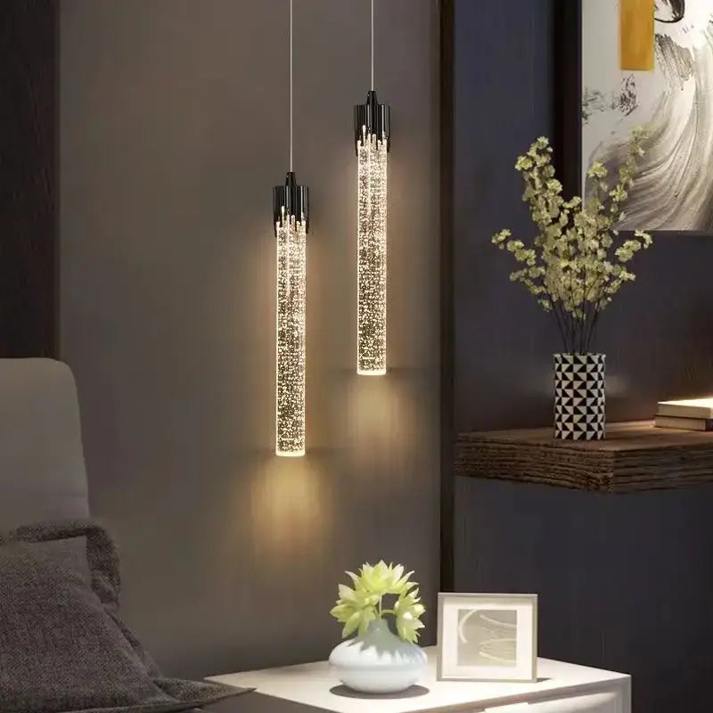 Modern gold bubbles crystal pendant light for living room