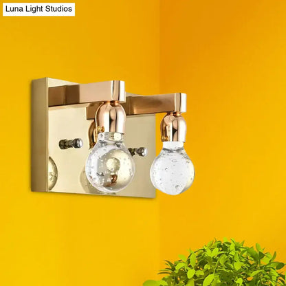 Modern gold bulb shaped crystal wall sconce bedroom 110v-120v light