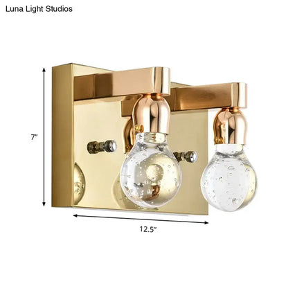 Modern gold bulb shaped crystal wall sconce bedroom 110v-120v light