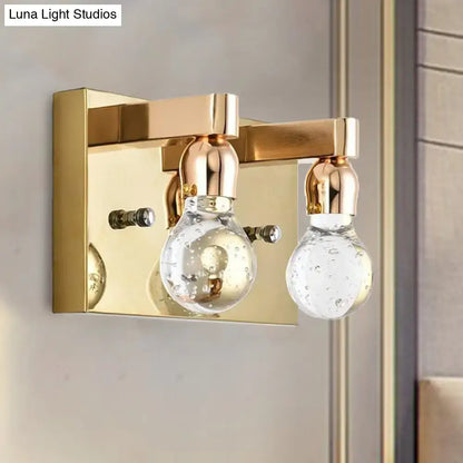 Modern gold bulb shaped crystal wall sconce bedroom 110v-120v light