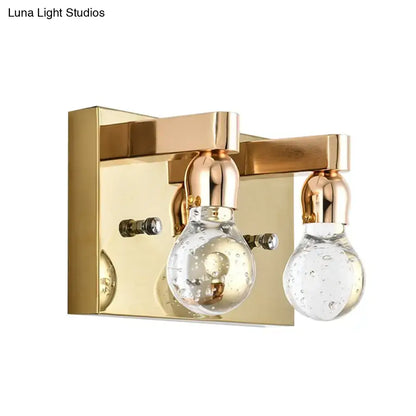Modern gold bulb shaped crystal wall sconce bedroom 110v-120v light