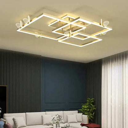 Modern gold butterfly ceiling lamp for living room