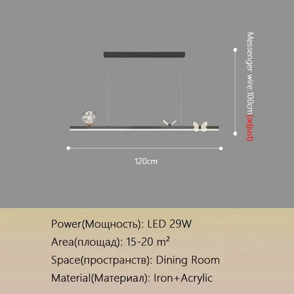 Modern gold butterfly chandelier dining room pendant light