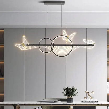 Modern gold butterfly chandelier dining room pendant light
