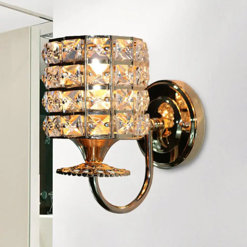Modern gold butterfly crystal wall light fixture living room sconce