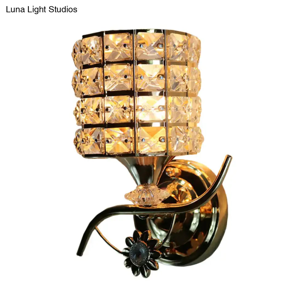 Modern gold butterfly crystal wall light fixture living room sconce