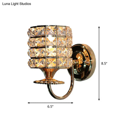 Modern gold butterfly crystal wall light fixture living room sconce