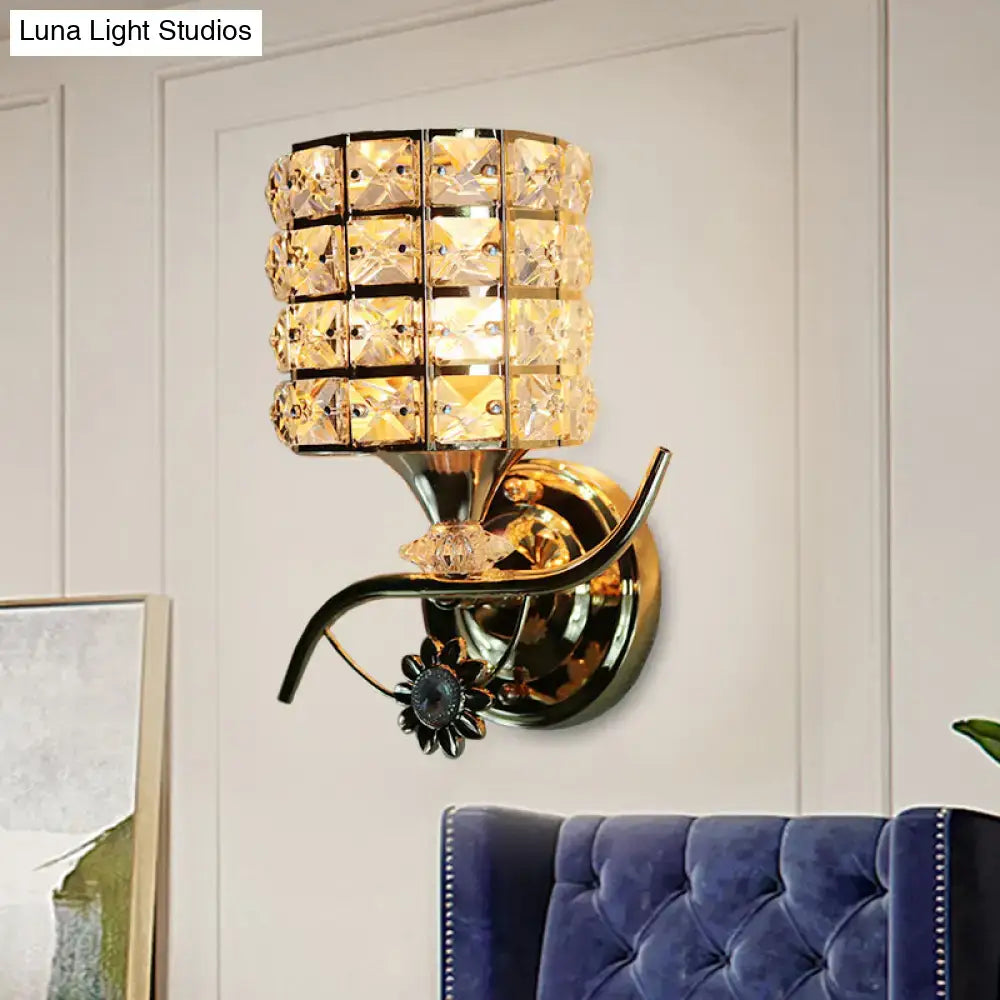 Modern gold butterfly crystal wall light fixture living room sconce