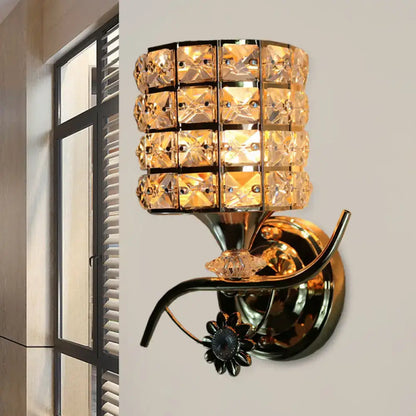 Modern gold butterfly crystal wall light fixture living room sconce