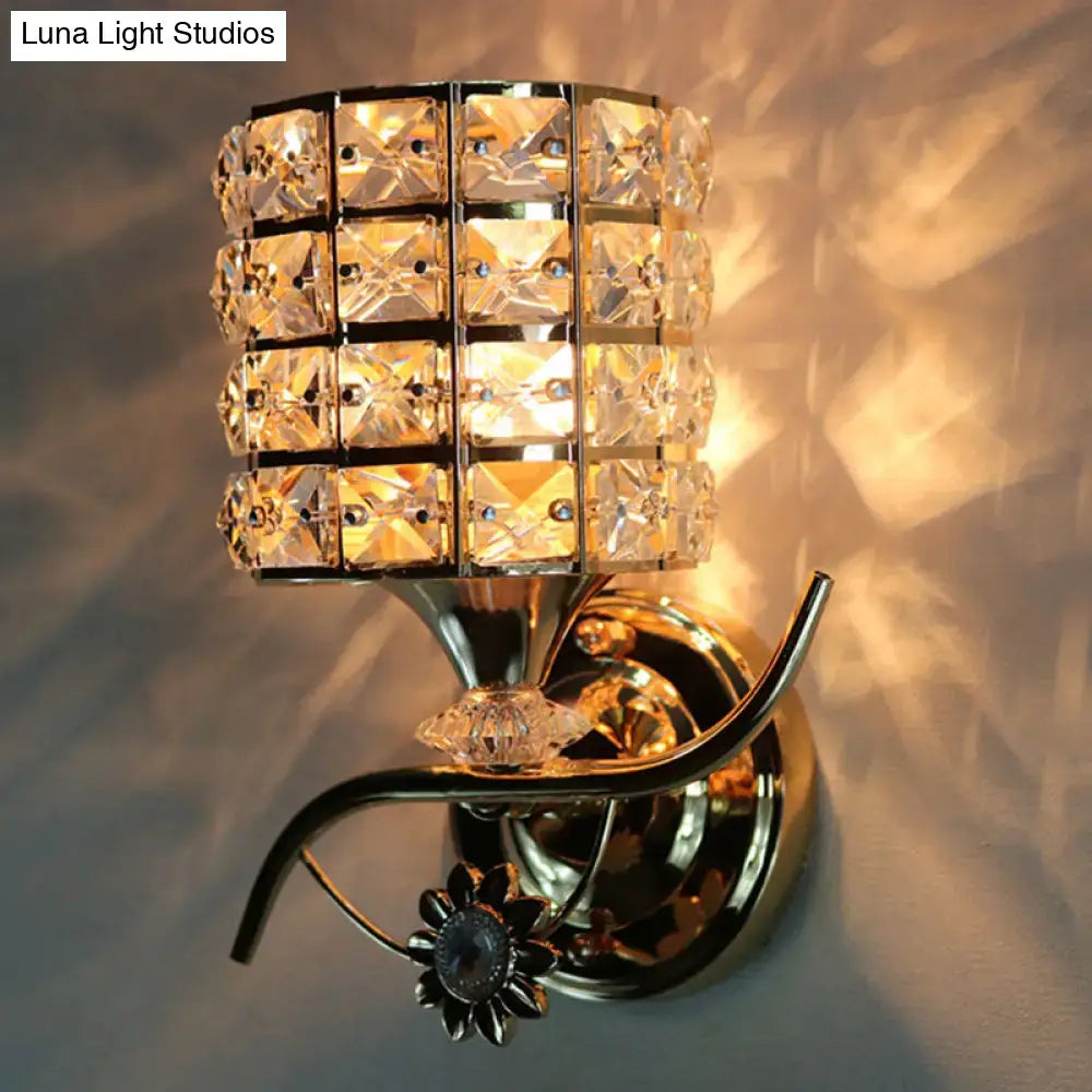 Modern gold butterfly crystal wall light fixture living room sconce