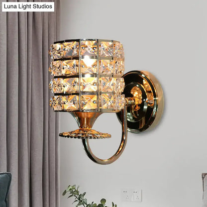 Modern gold butterfly crystal wall light fixture living room sconce