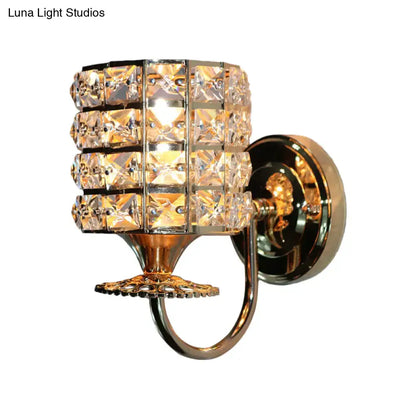 Modern gold butterfly crystal wall light fixture living room sconce