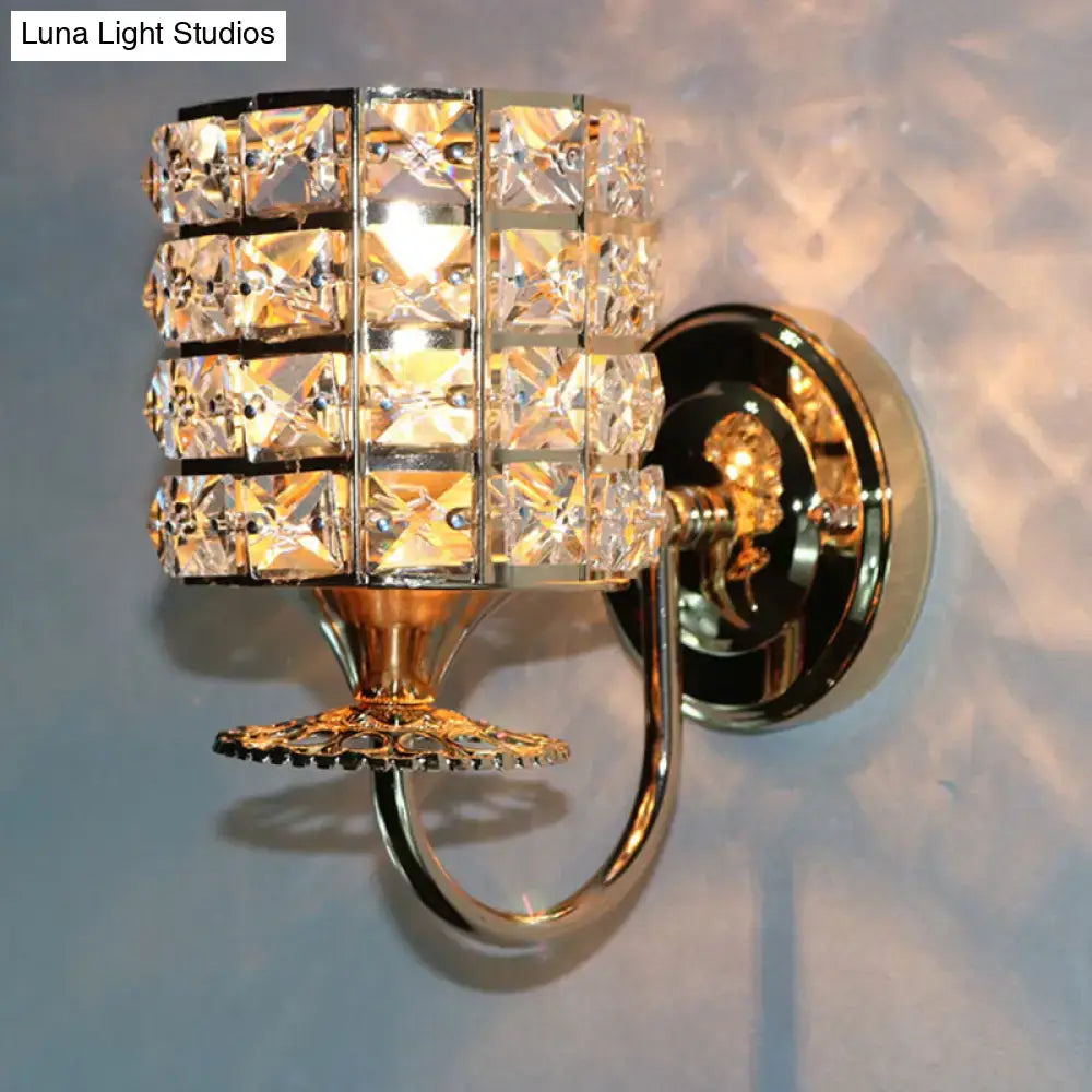 Modern gold butterfly crystal wall light fixture living room sconce