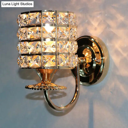 Modern gold butterfly crystal wall light fixture living room sconce
