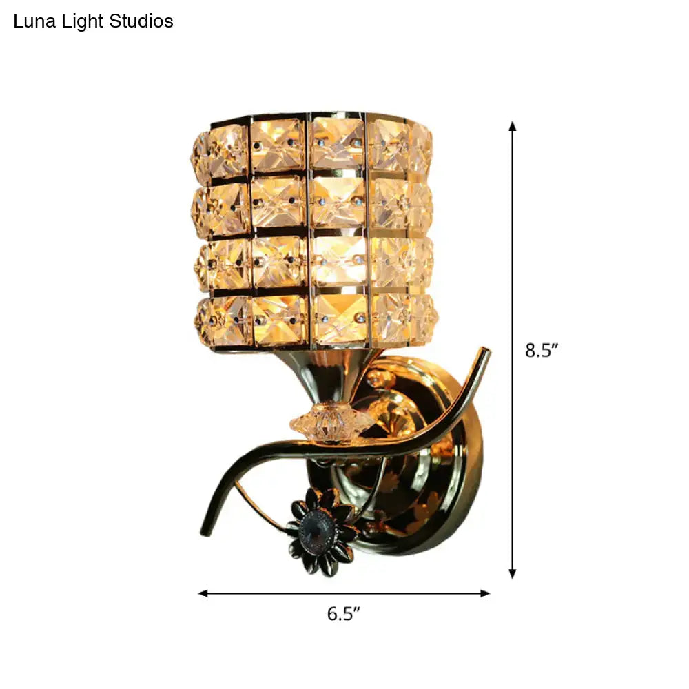 Modern gold butterfly crystal wall light fixture living room sconce