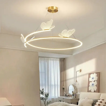 Modern gold butterfly design sense ceiling chandelier dining room