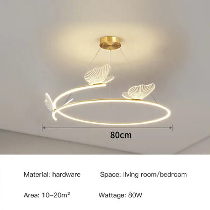 Modern gold butterfly design sense ceiling chandelier dining room