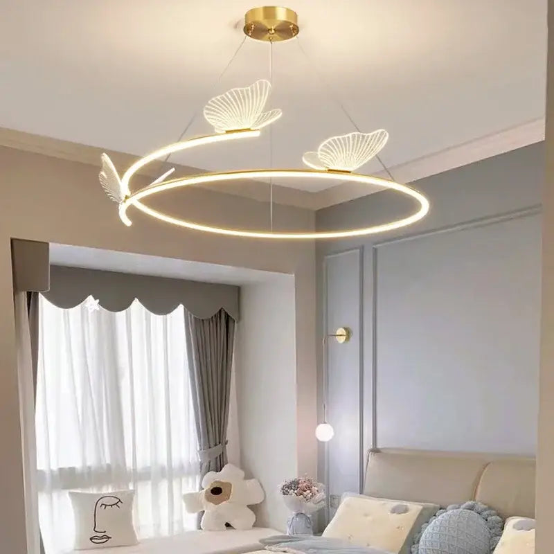 Modern gold butterfly design sense ceiling chandelier dining room