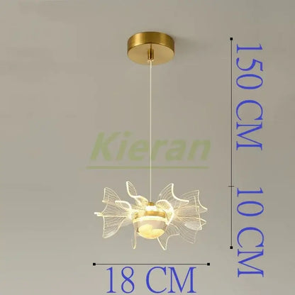 Modern gold butterfly led chandelier dining room glass pendant light