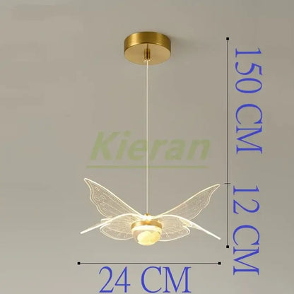 Modern gold butterfly led chandelier dining room glass pendant light