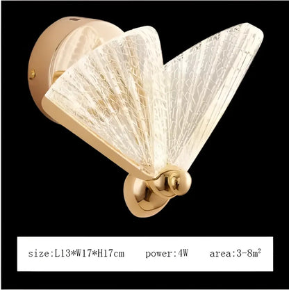 Modern gold butterfly led pendant lamp bedroom chandelier lighting