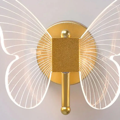 Modern gold butterfly nordic led wall lamp bedroom sconce