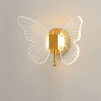 Modern gold butterfly nordic led wall lamp bedroom sconce