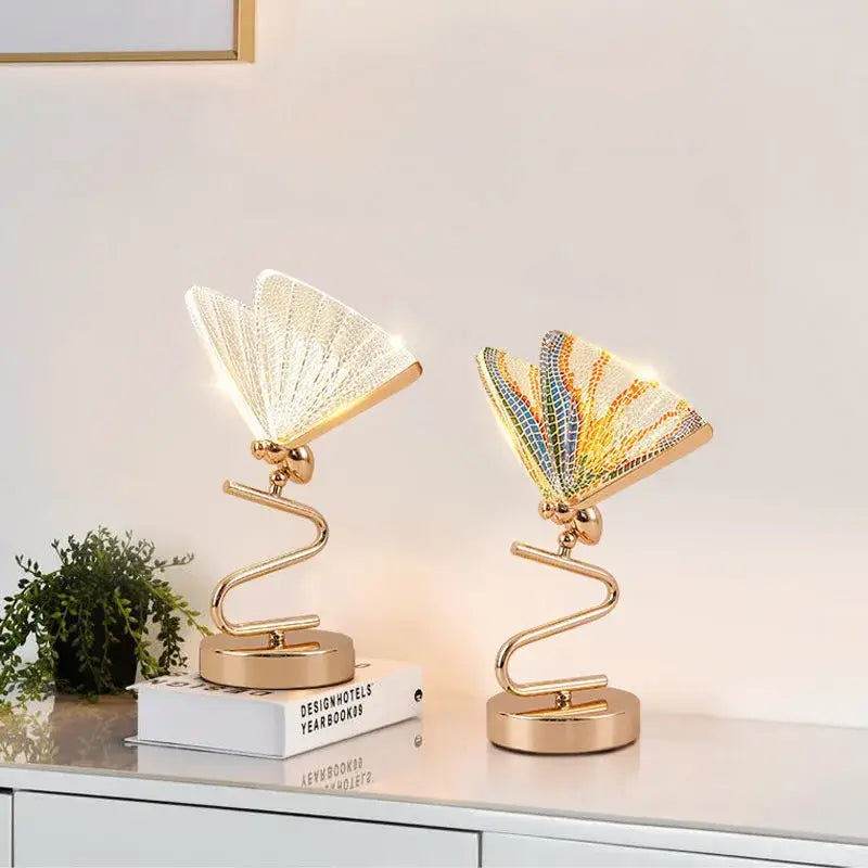 Modern gold butterfly pendant lamps bedroom led lighting fixtures