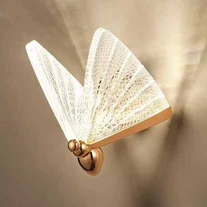 Modern gold butterfly wall lamp bedroom lace decor