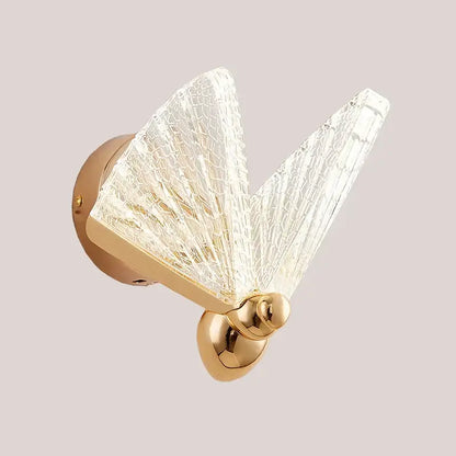 Modern gold butterfly wall lamp bedroom lace decor