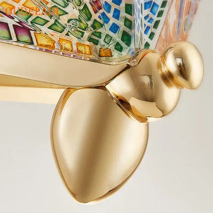 Modern gold butterfly wall lamp bedroom lace decor