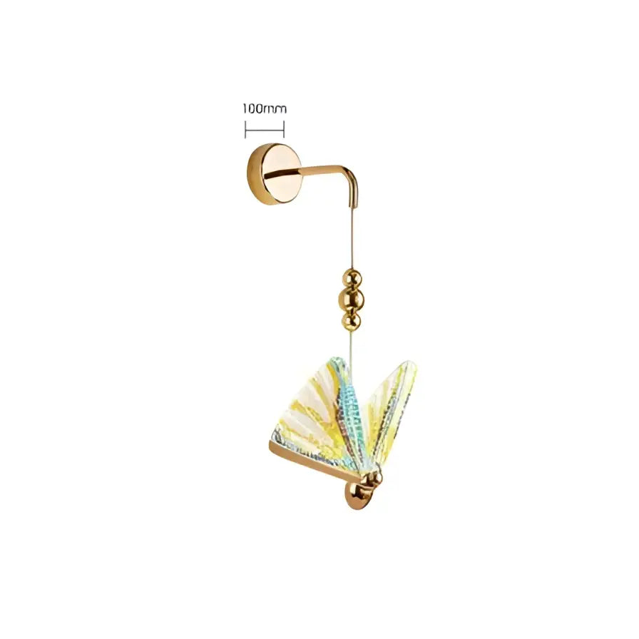 Modern gold butterfly wall lamp bedroom lace decor