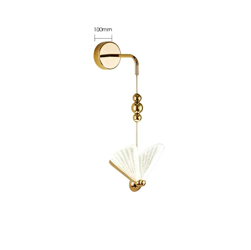 Modern gold butterfly wall lamp bedroom lace decor