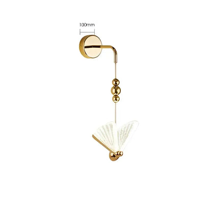 Modern gold butterfly wall lamp bedroom lace decor