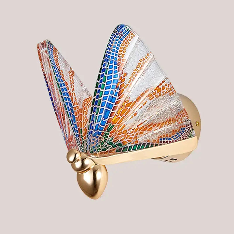 Modern gold butterfly wall lamp bedroom lace decor