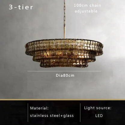 Modern gold cascading crystal pendant lights dining room chandelier